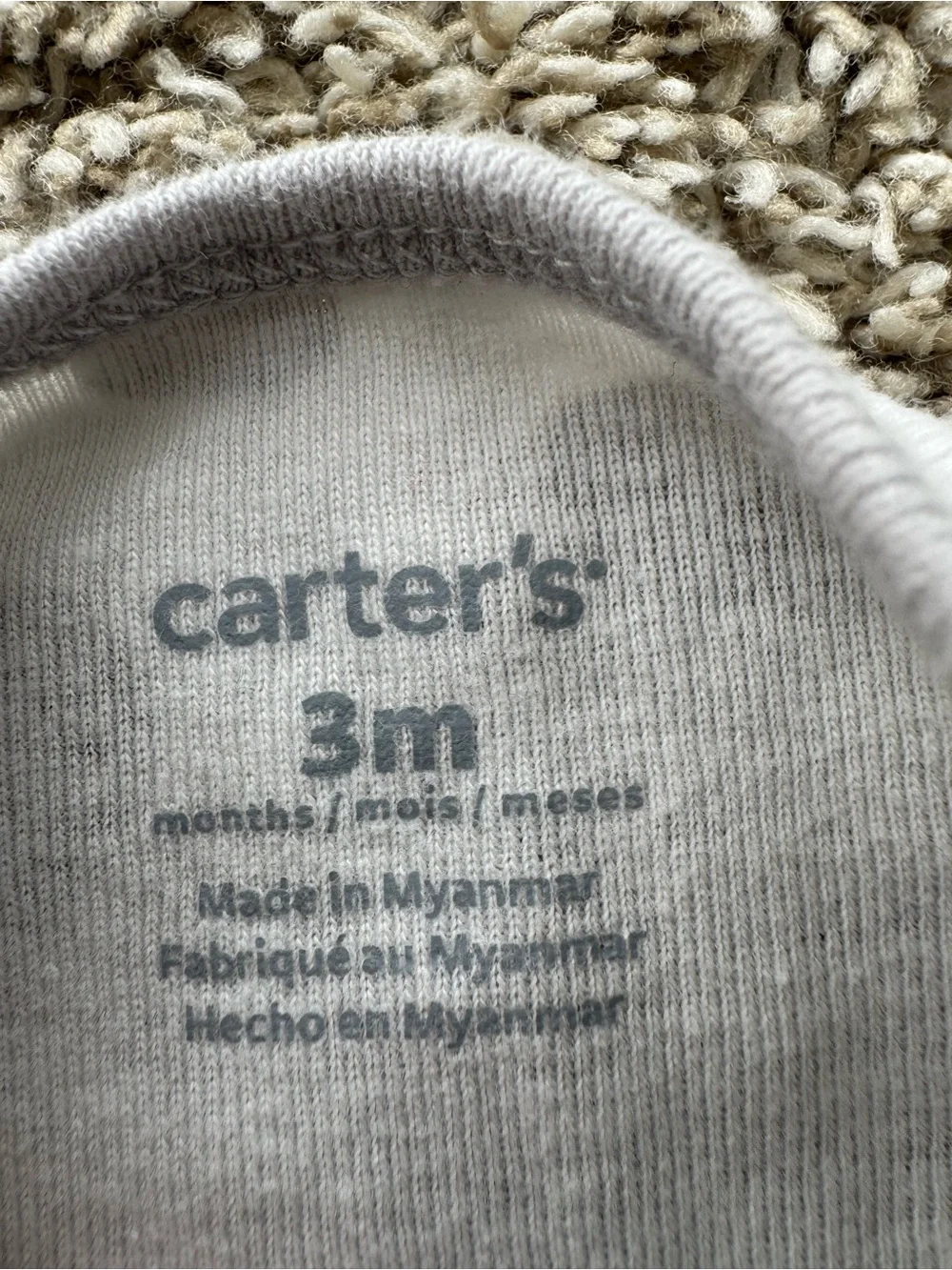Carter’s Gray Cow Print Footed Sleeper Pajamas 3M Baby Unisex One Piece Cotton